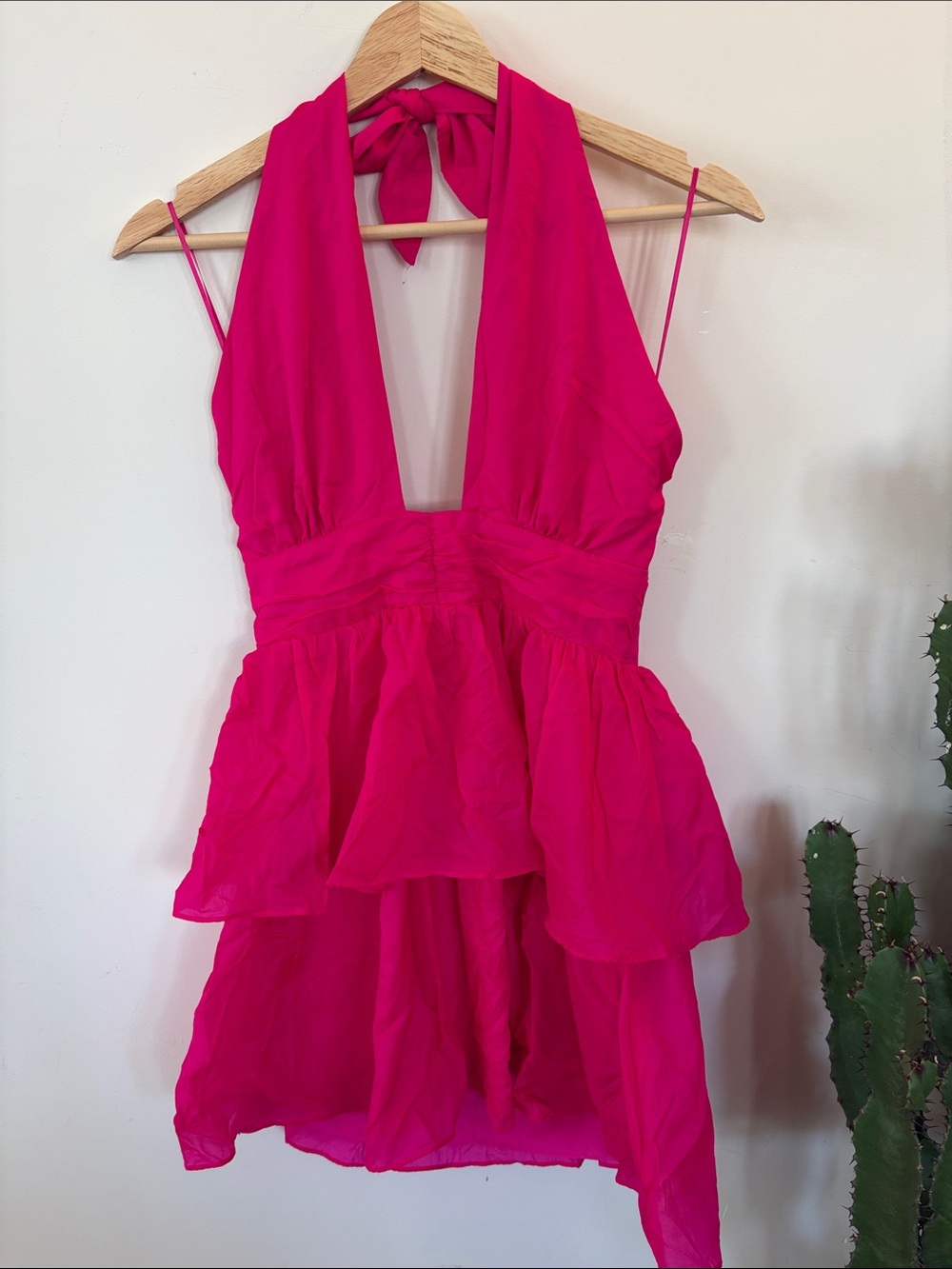 Amanda Uprichard Hot Pink Halter Dress